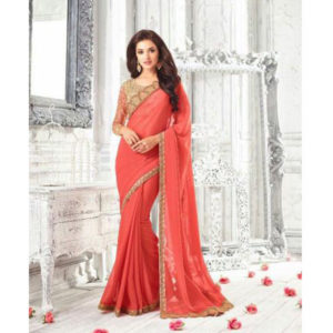 orange and gold wedding saree sri lanka