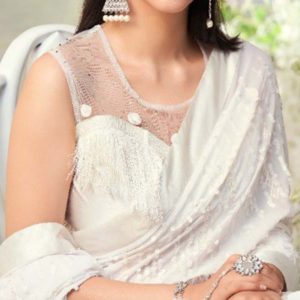 latest wedding saree jacket